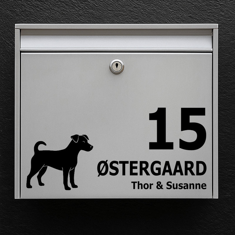 Postkassesticker med Dansk svensk gårdhund