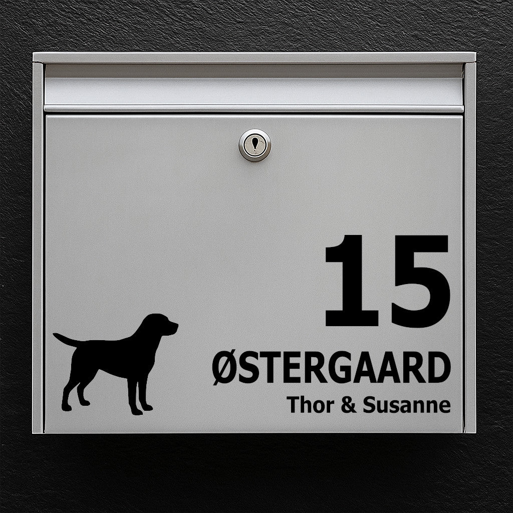 Postkassesticker med Labrador