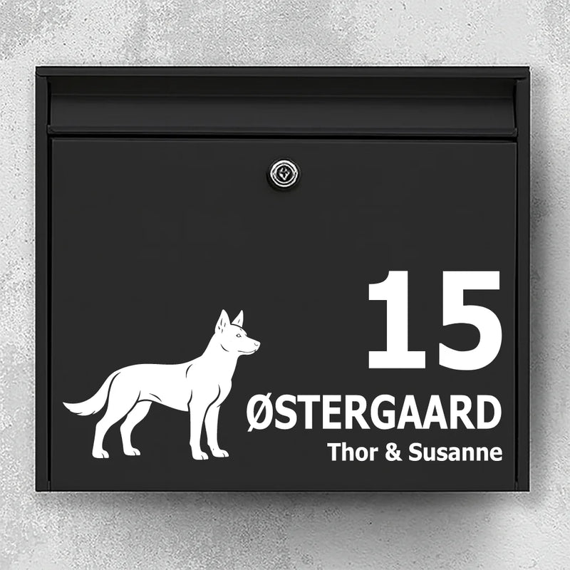 Postkassesticker med Australian Kelpie