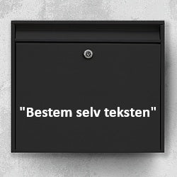 Postkasse-sticker med egen tekst – personlig/tilpasset label i tydelig typografi – vejrbestandig, selvklæbende vinyl