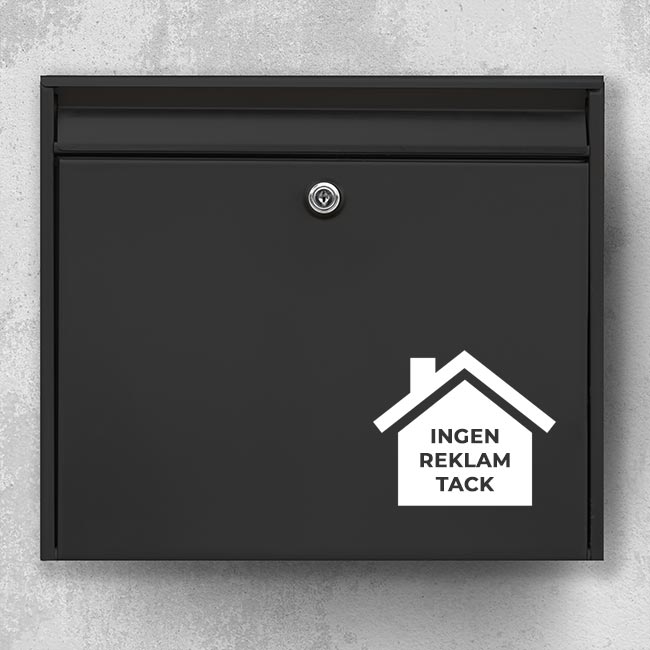 Postkassesticker – “Ingen reklamer tak” med hus-ikon