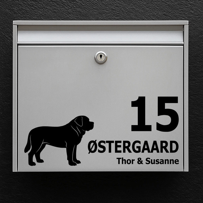 Postkassesticker med korthåret sankt bernhard