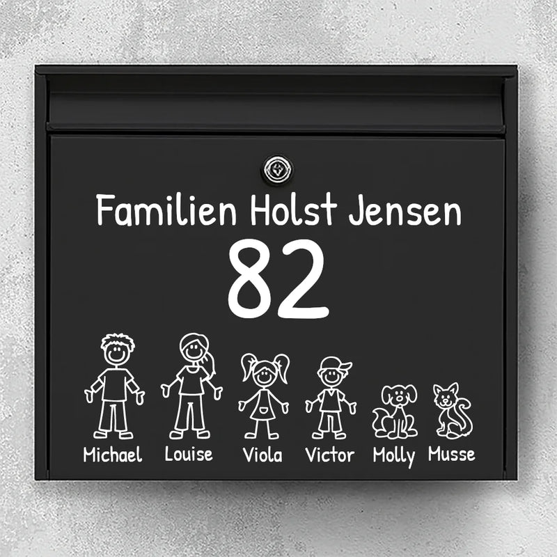 Postkassesticker – med figurer