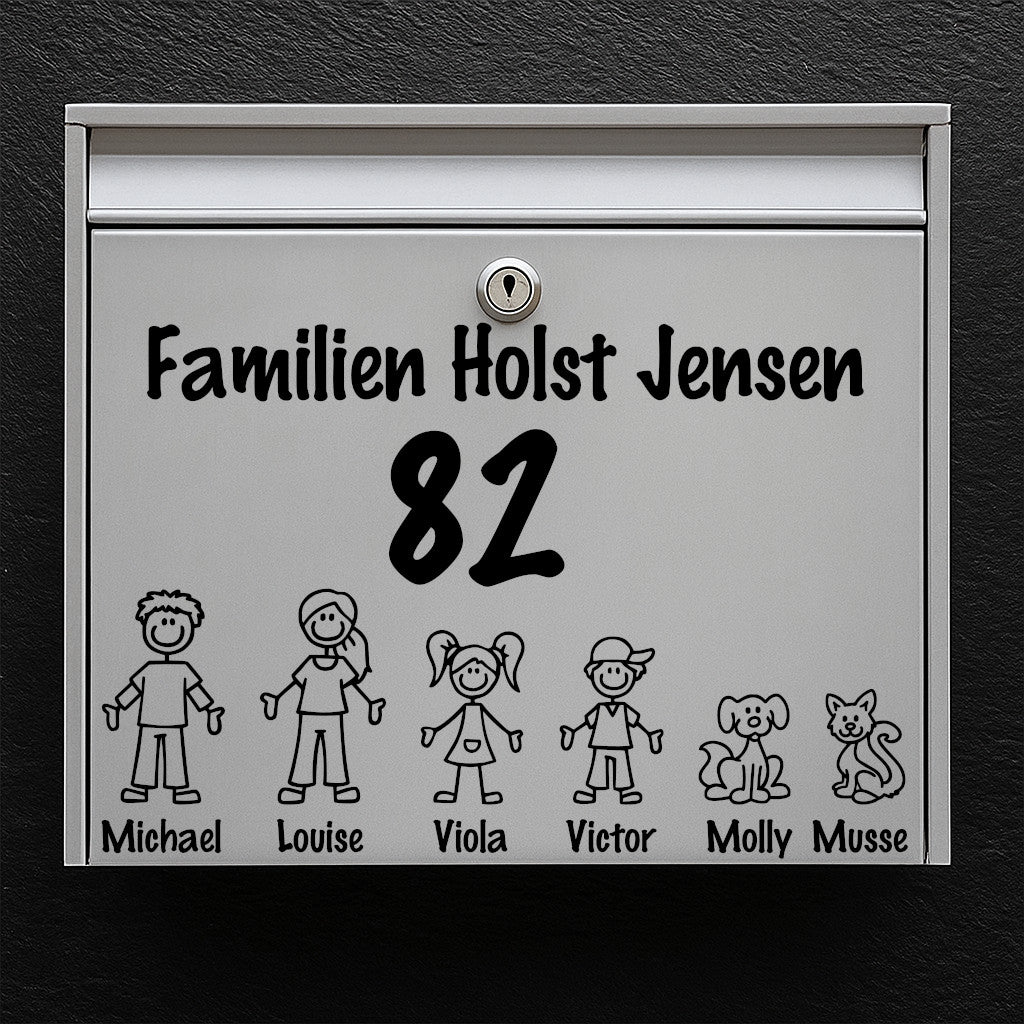 Postkassesticker – med figurer