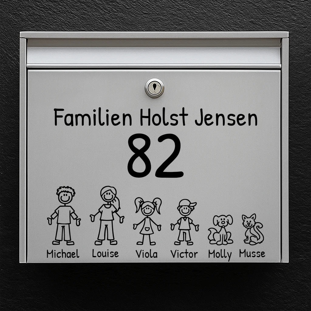 Postkassesticker – med figurer
