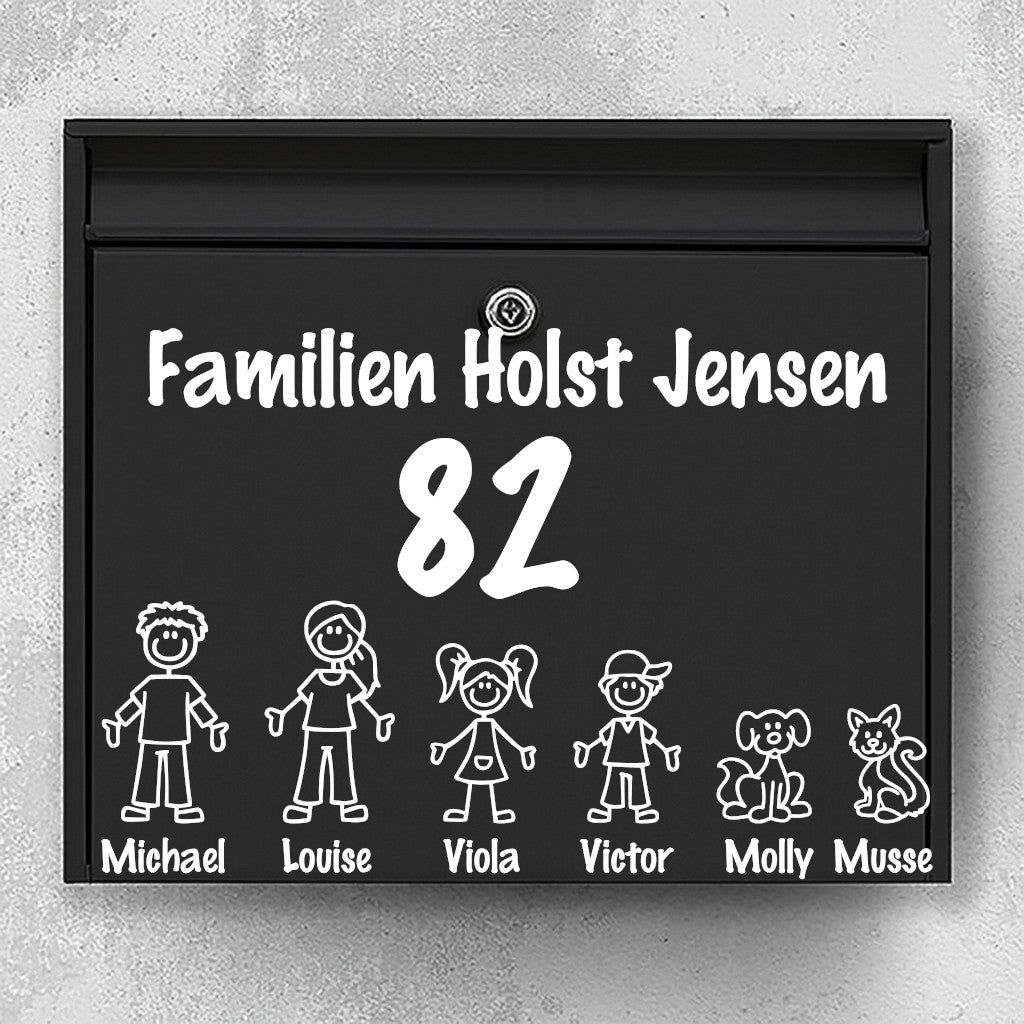 Postkassesticker – med figurer