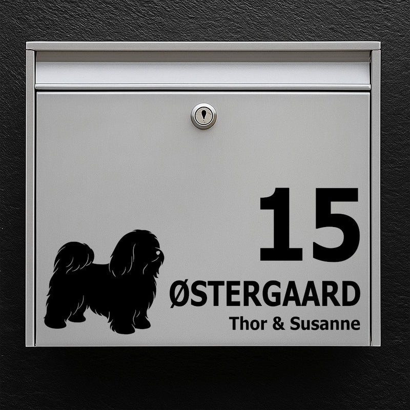 Postkassesticker med bichon havanaise