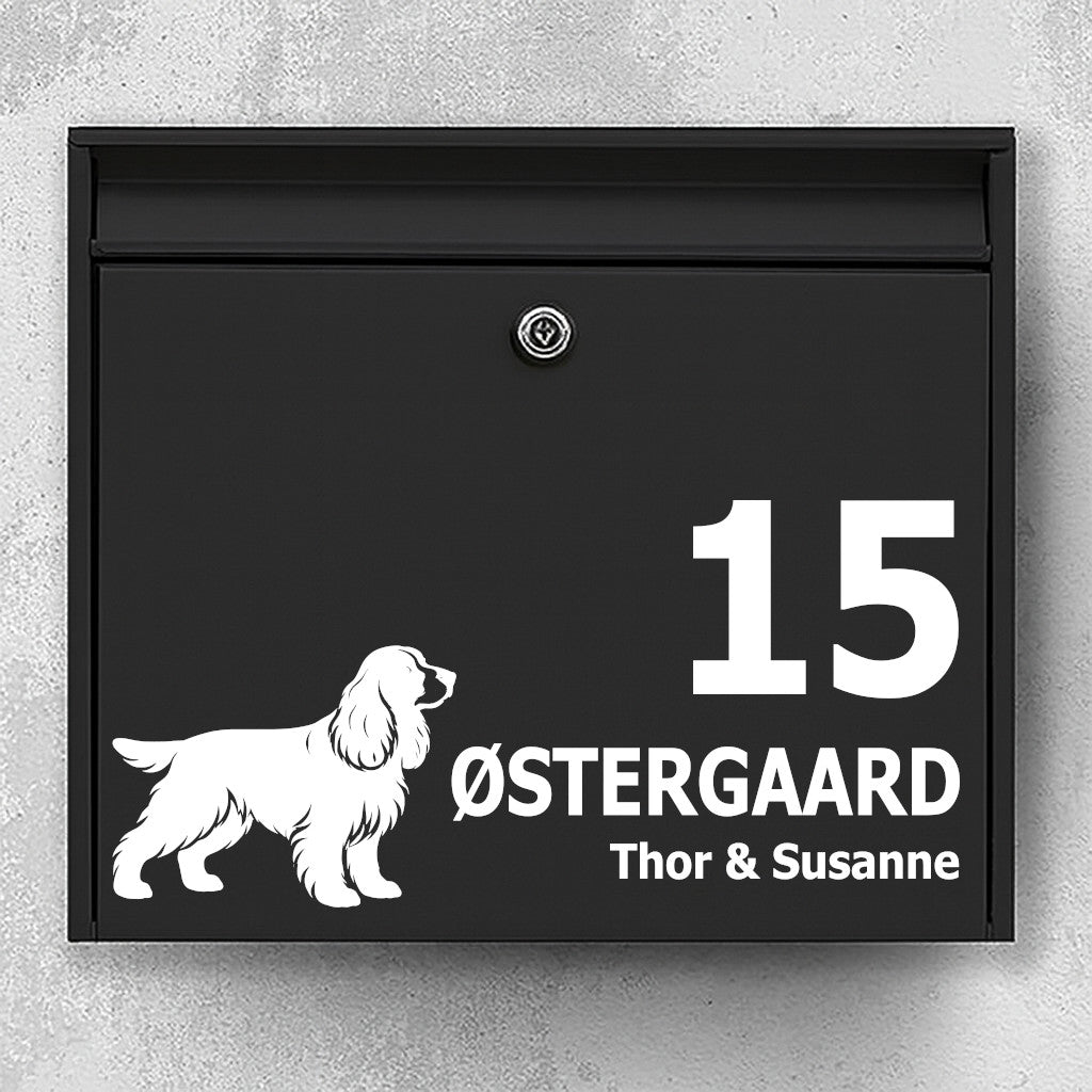 Postkassesticker med Cocker Spaniel