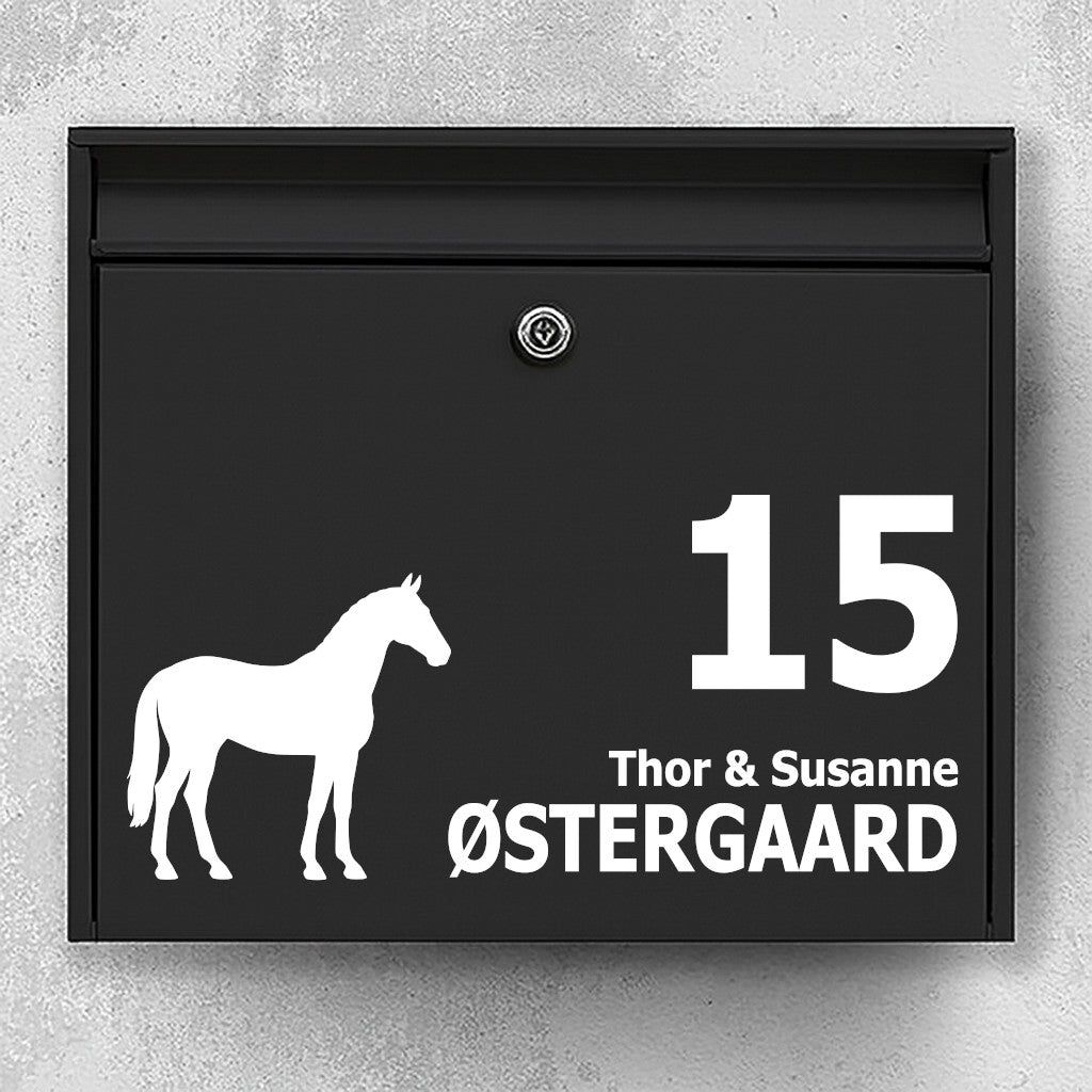 Postkassesticker med Dansk Varmblod