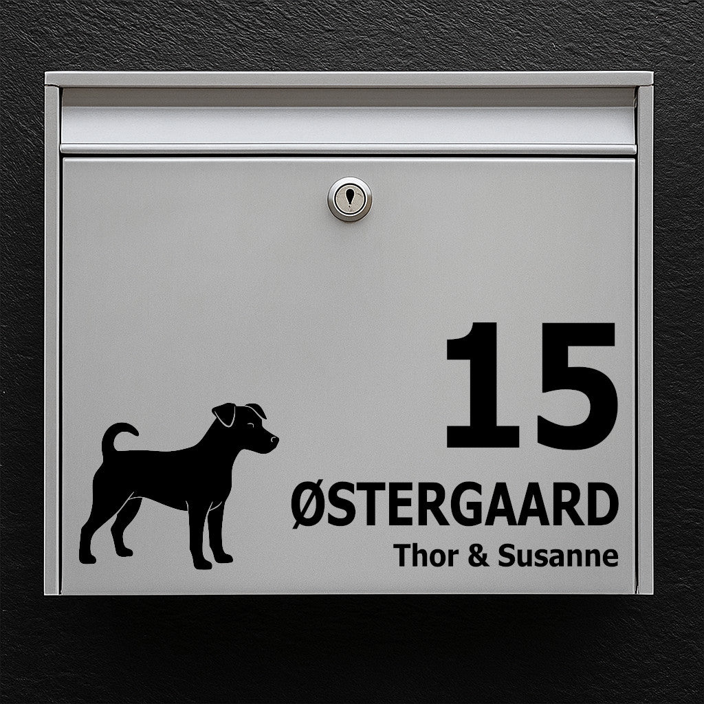 Postkassesticker med Dansk svensk gårdhund