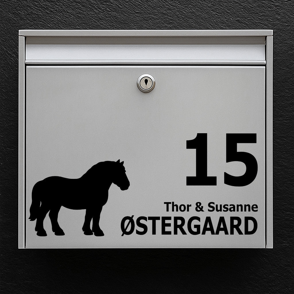 Postkassesticker med Den Jydske hest