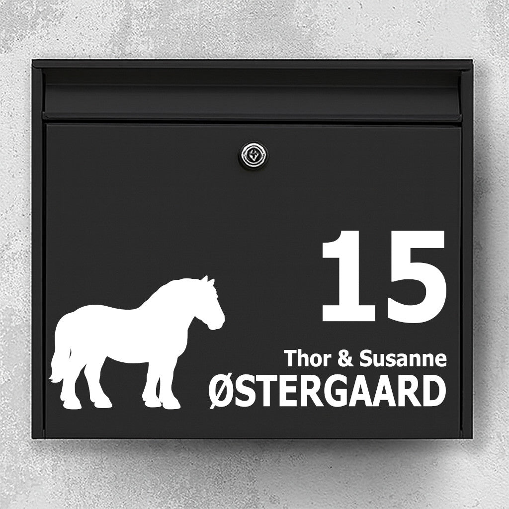 Postkassesticker med Den Jydske hest