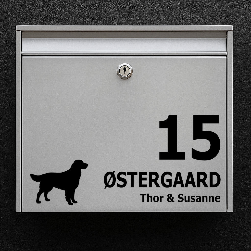 Postkassesticker med Golden Retriever