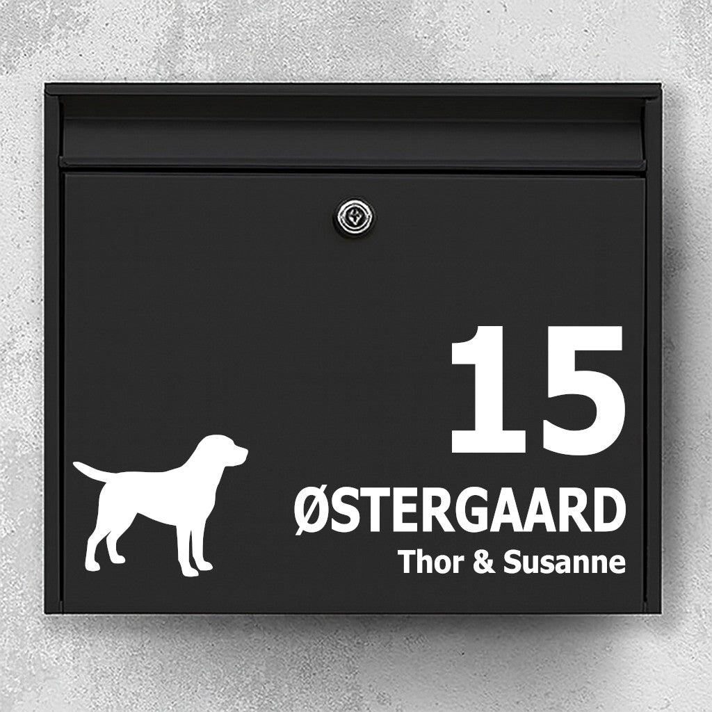 Postkassesticker med Labrador