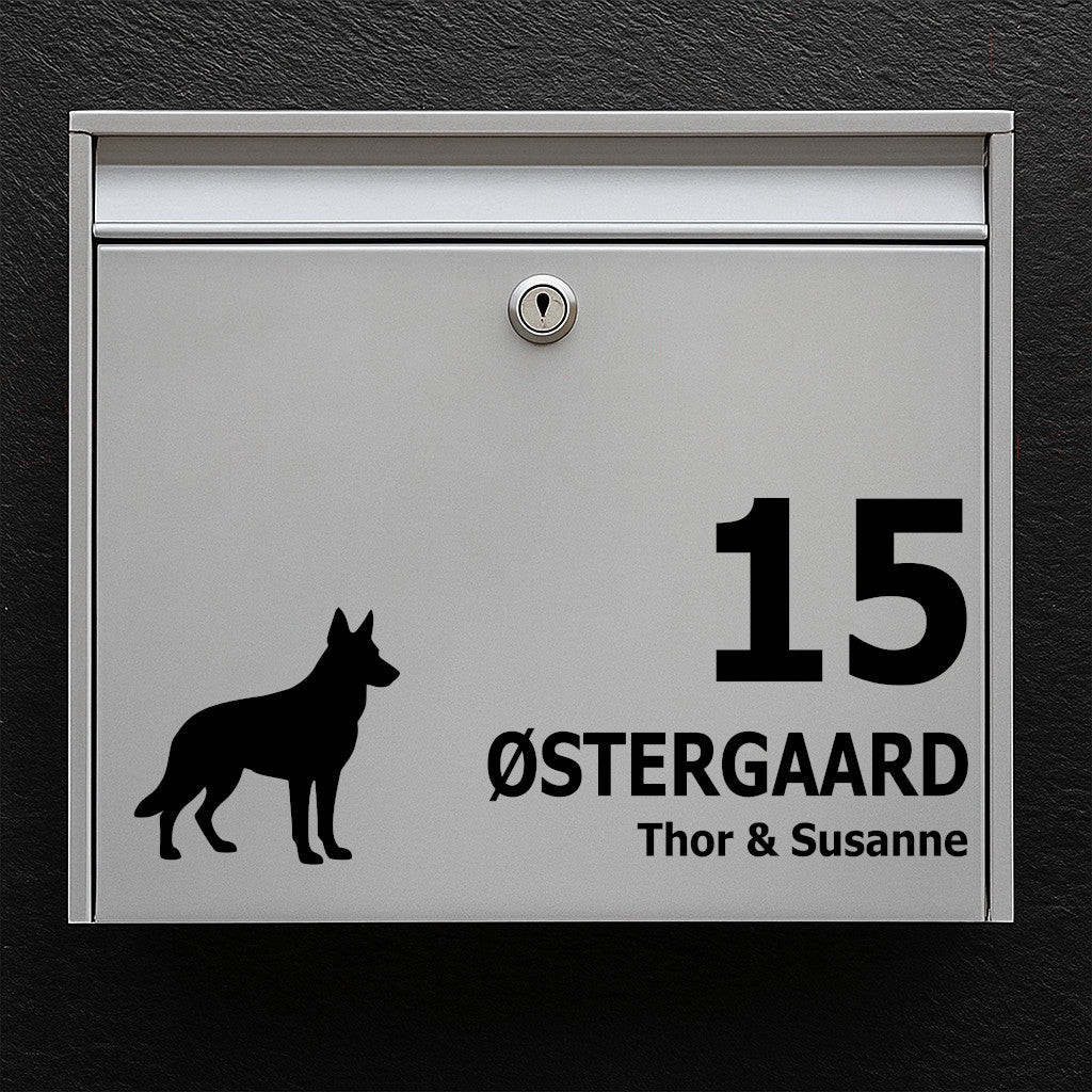 Postkassesticker med Schæfer