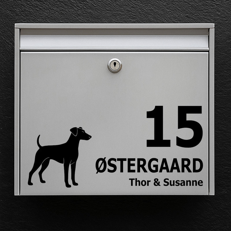 Postkasseklistremerke med Tysk pinscher