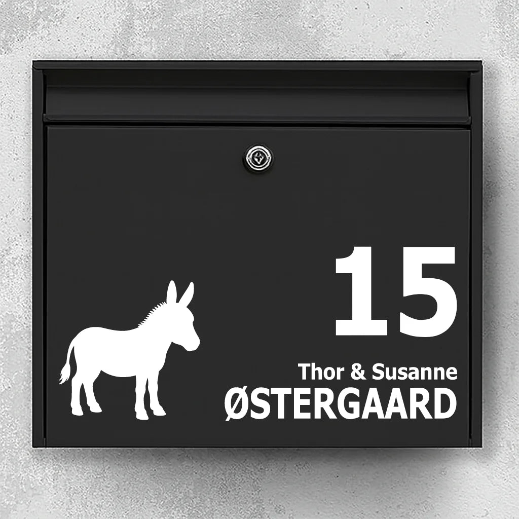 Postkassesticker med Æsel