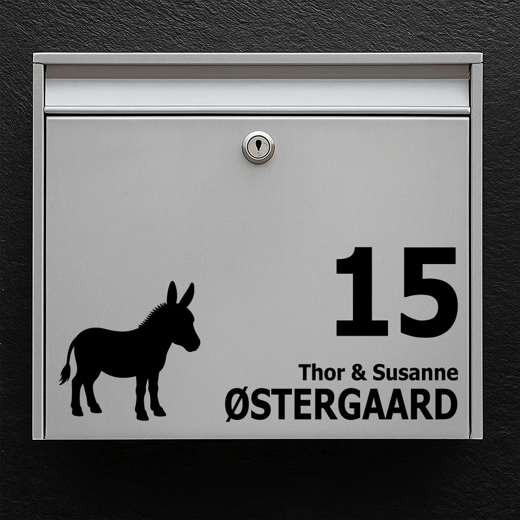 Postkassesticker med Æsel
