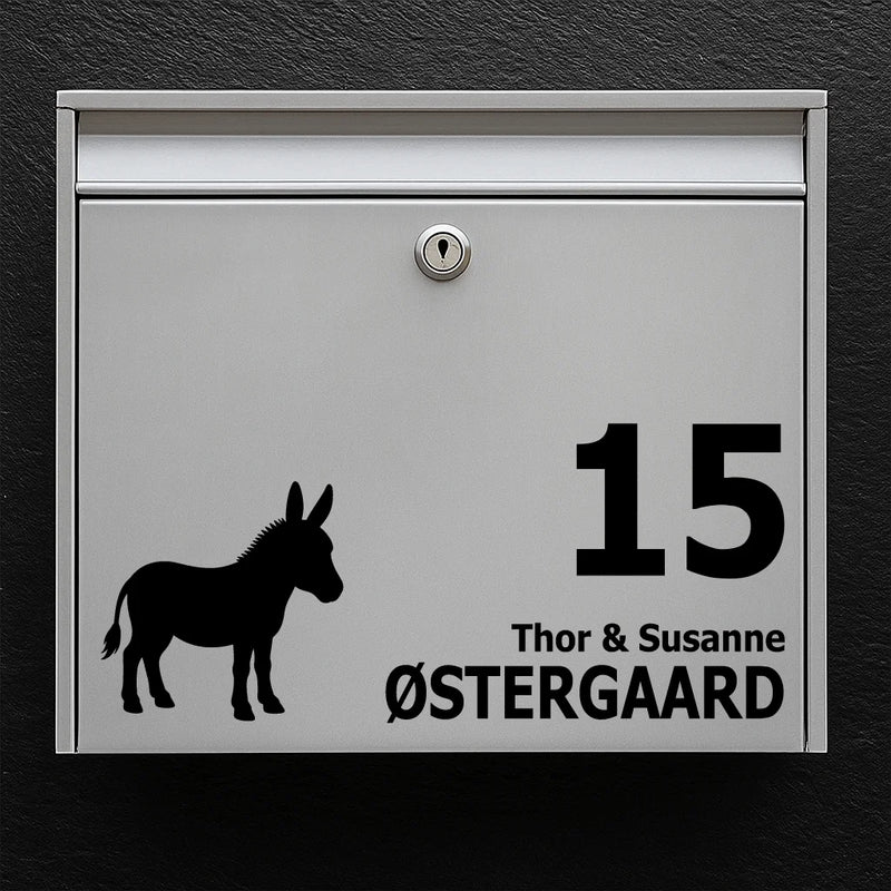 Postkassesticker med Æsel