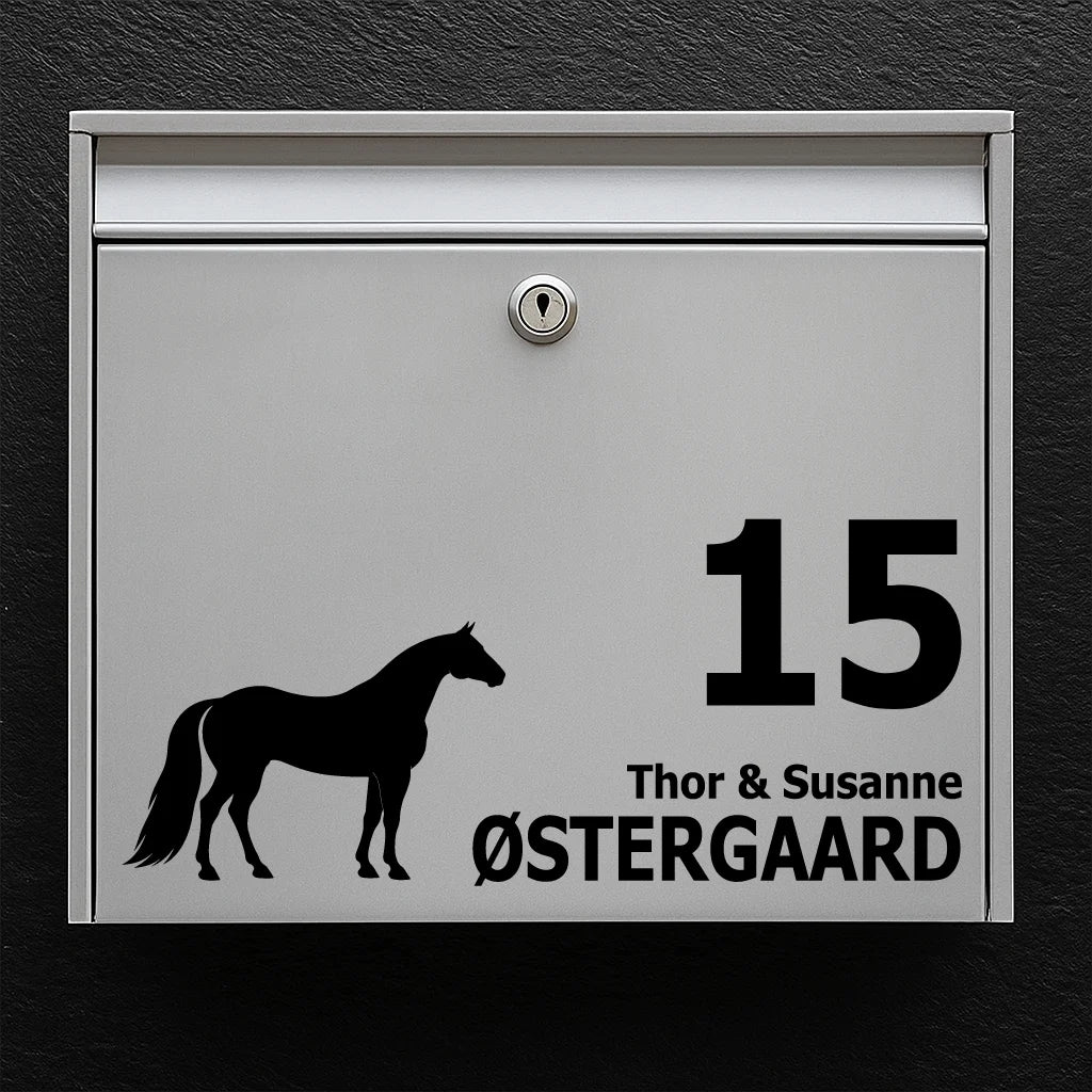 Postkassesticker med American Quarter Horse