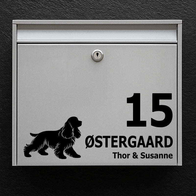 Postkassesticker med amerikansk cocker spaniel