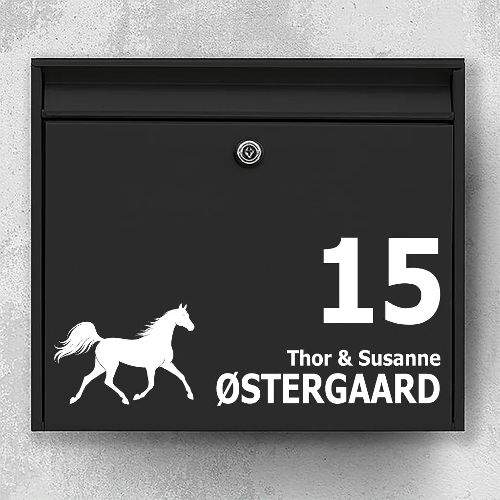 Postkassesticker med araberhest