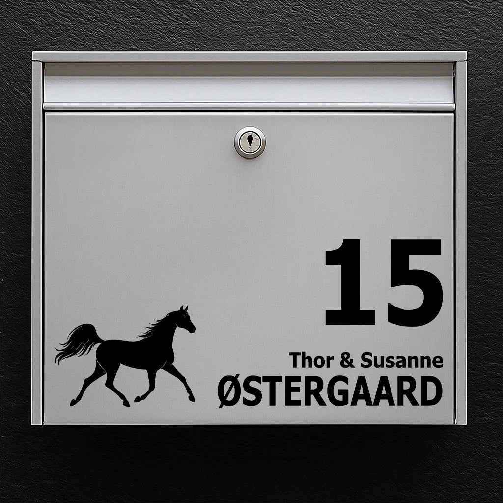 Postkassesticker med araberhest