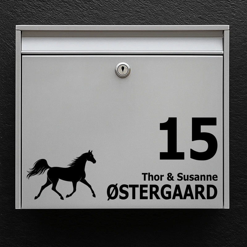 Postkassesticker med araberhest