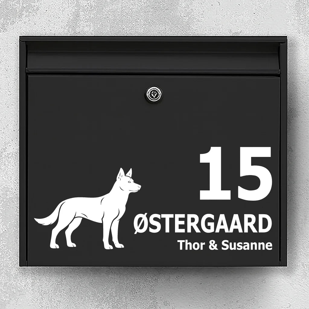 Postkassesticker med Australian Kelpie