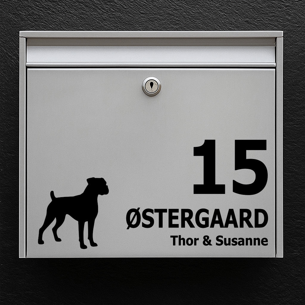 Postkassesticker med Boxer