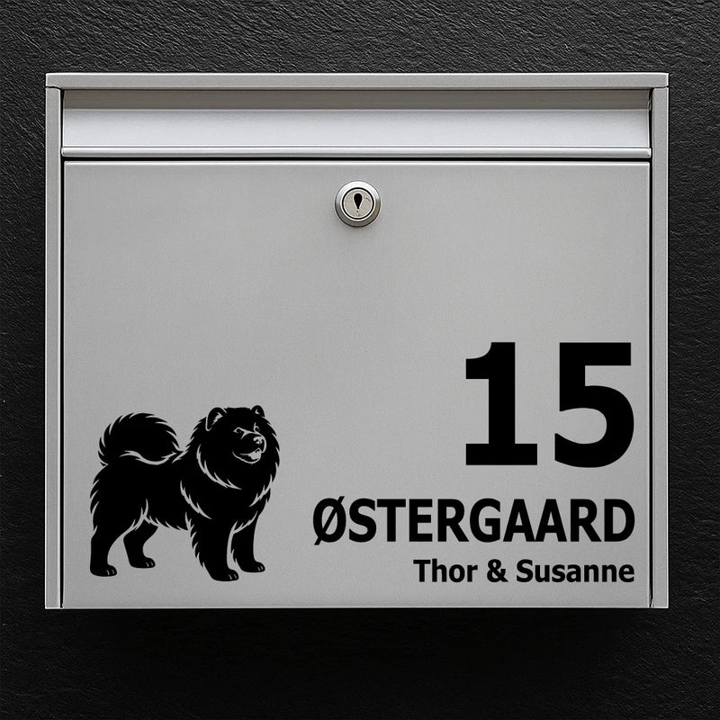 Postkassesticker med chow chow