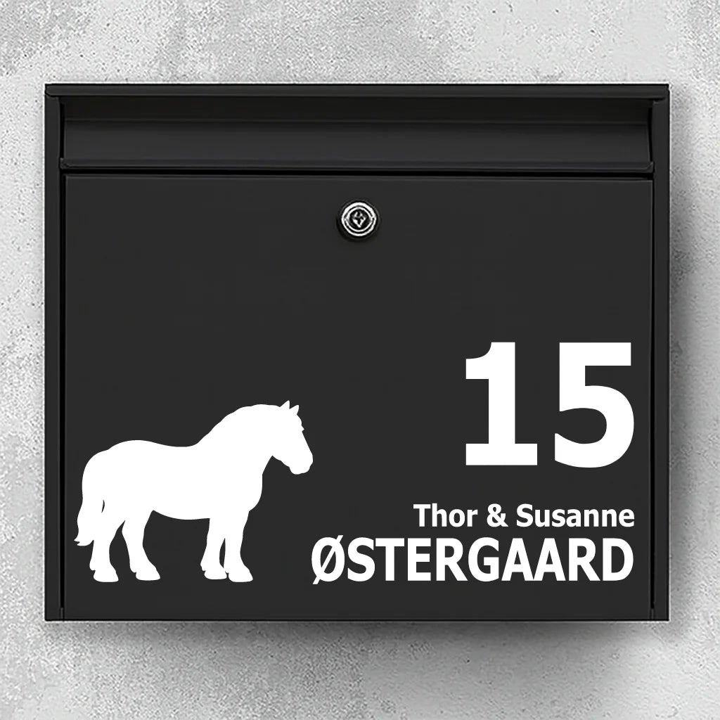 Postkassesticker med Den Jydske hest