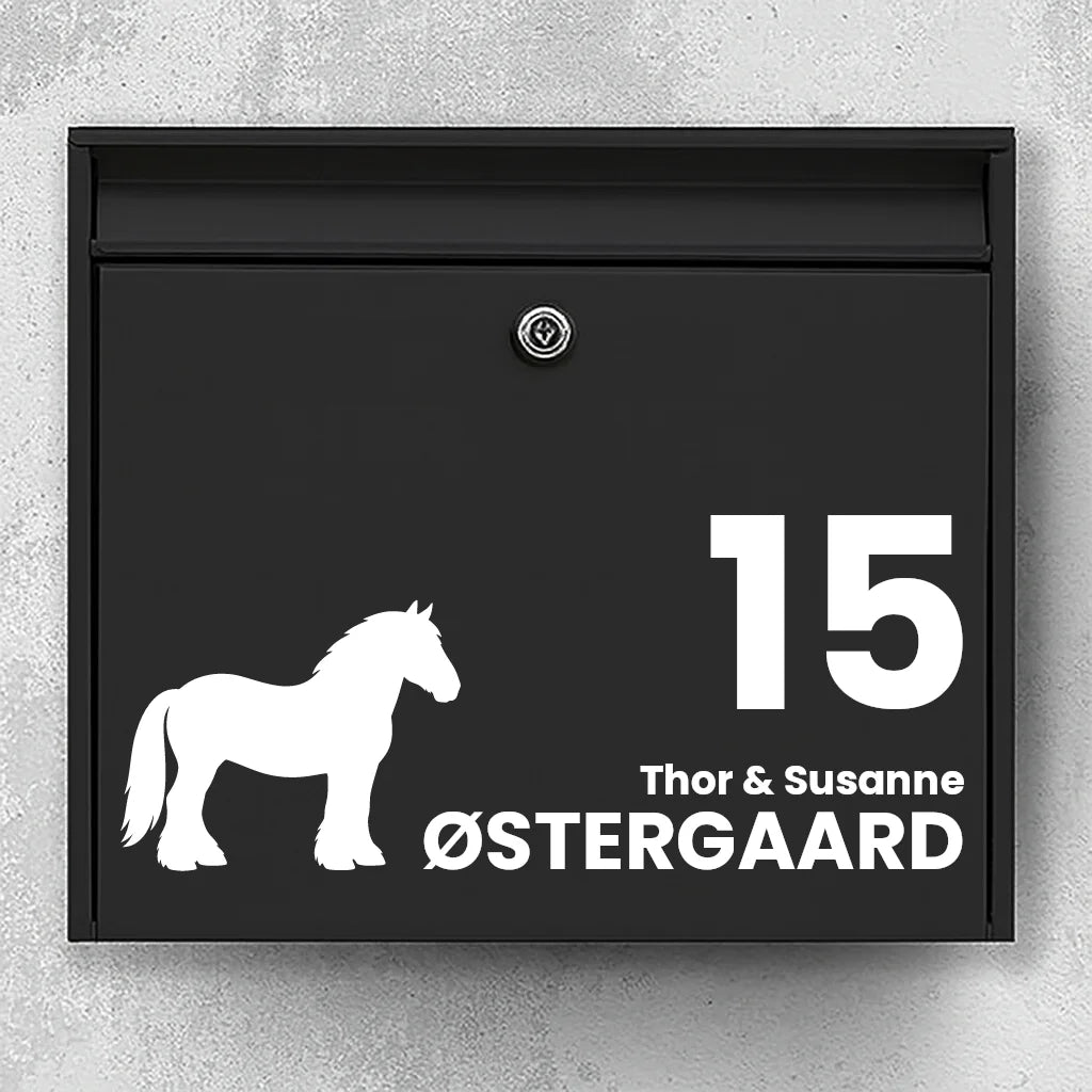 Postkassesticker med Den Jydske hest