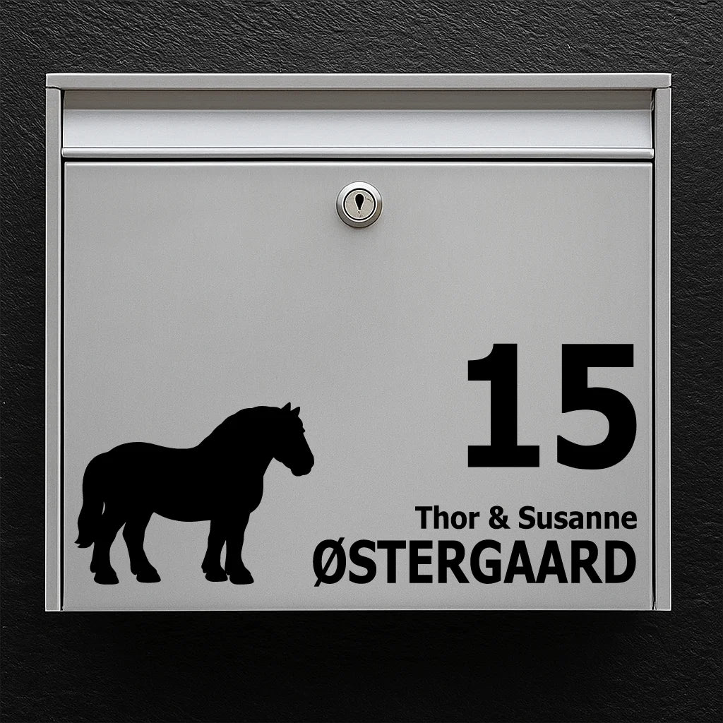 Postkassesticker med Den Jydske hest