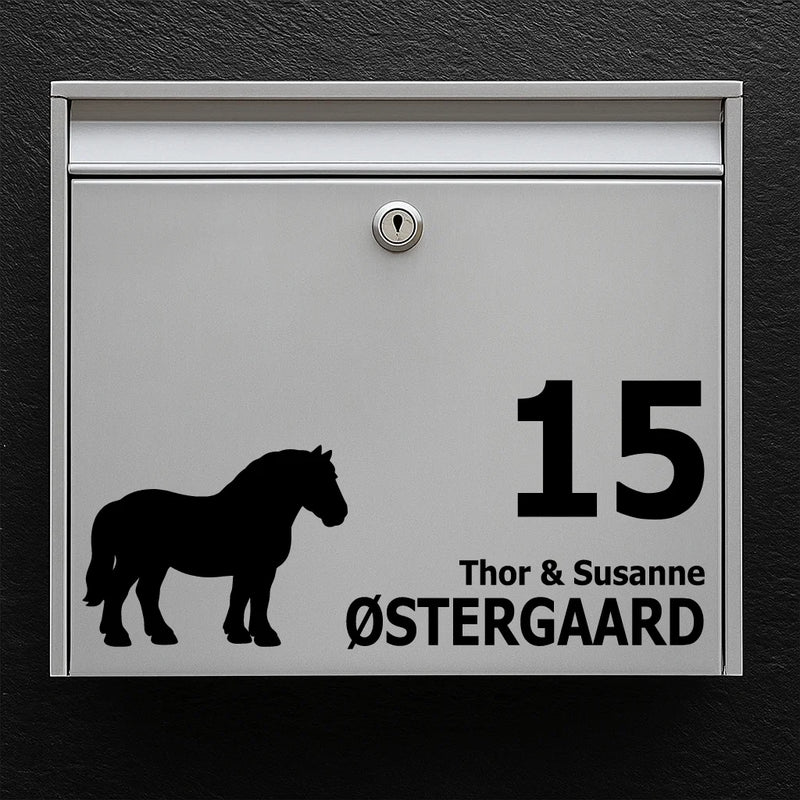 Postkassesticker med Den Jydske hest