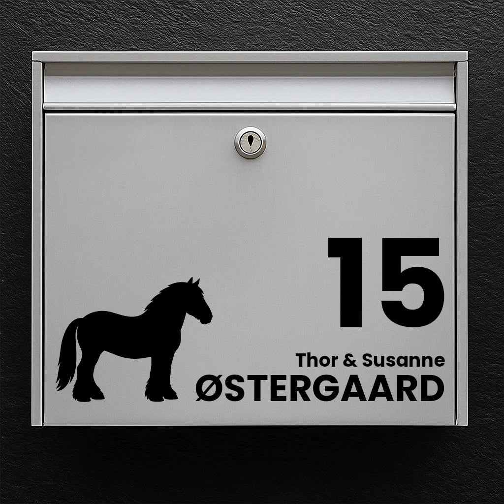 Postkassesticker med Den Jydske hest