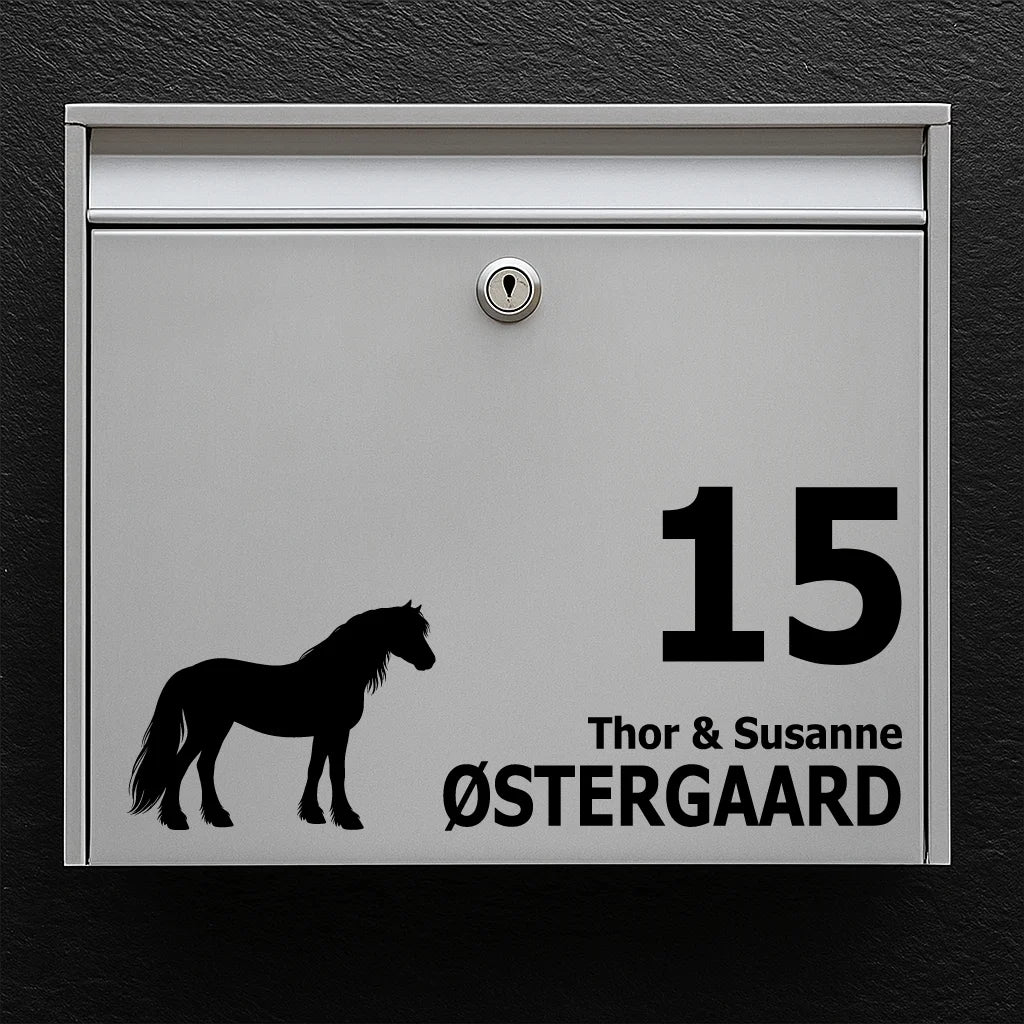 Postkassesticker med Fell Pony