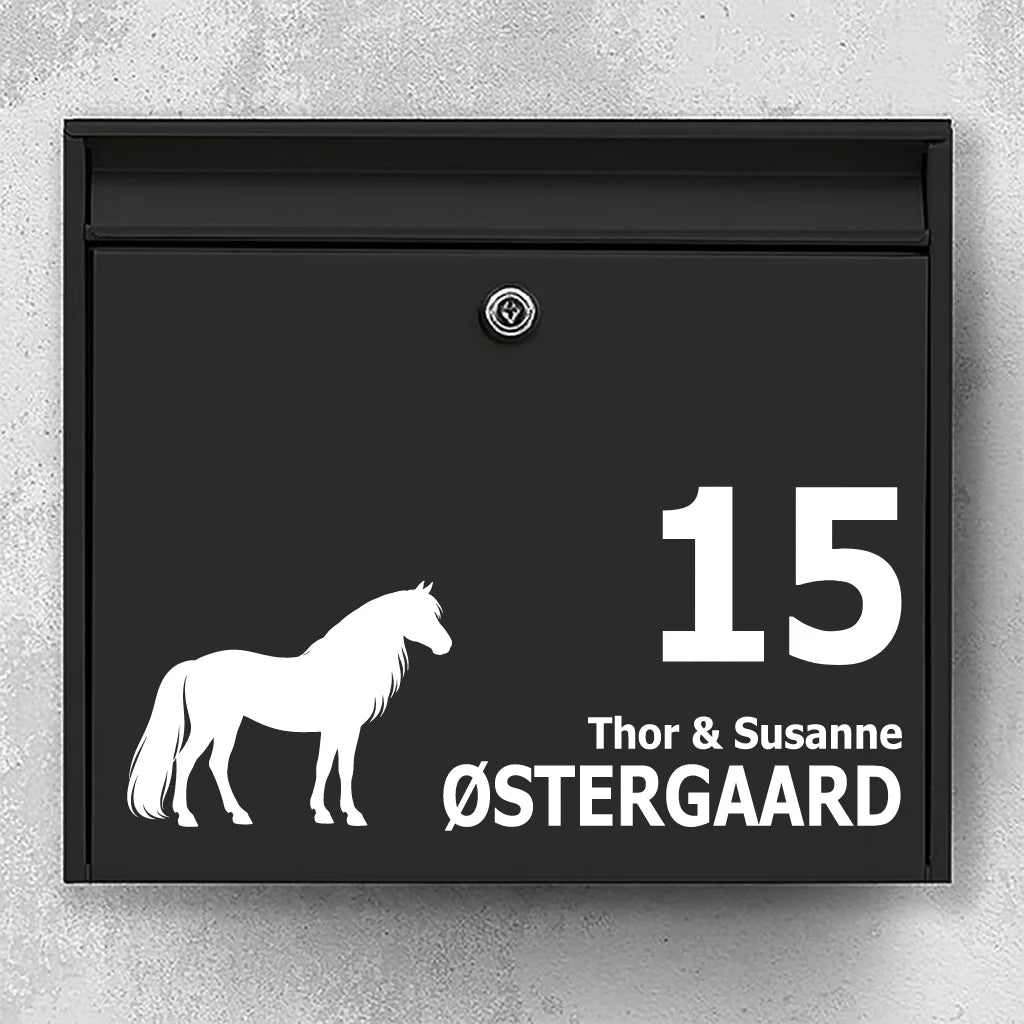 Postkassesticker med Haflinger