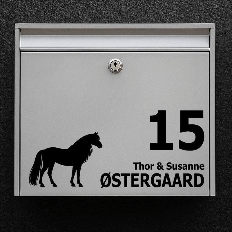 Postkassesticker med Haflinger