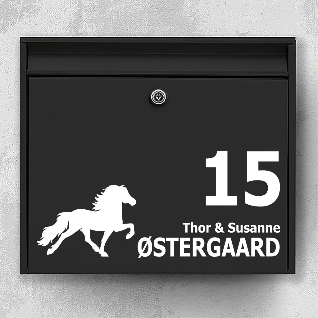 Postkassesticker med Islandsk hest (tölt)
