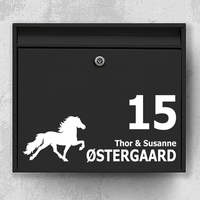 Postkassesticker med Islandsk hest (tölt)