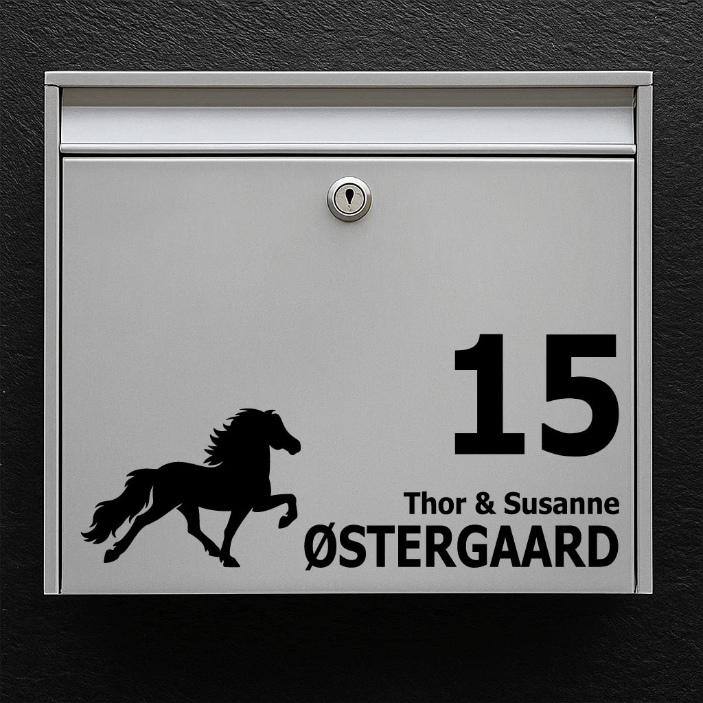 Postkassesticker med Islandsk hest (tölt)