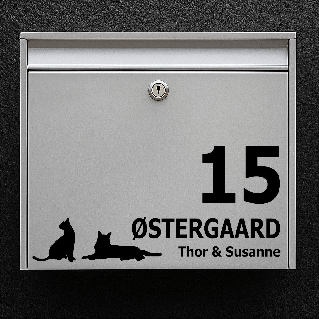 Postkassesticker med kat