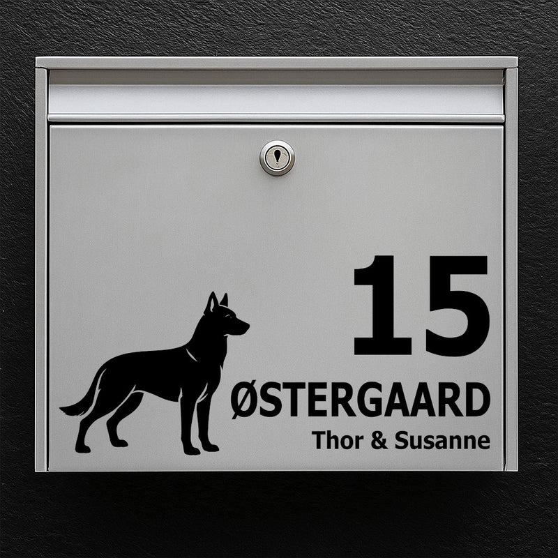 Postkassesticker med malinois