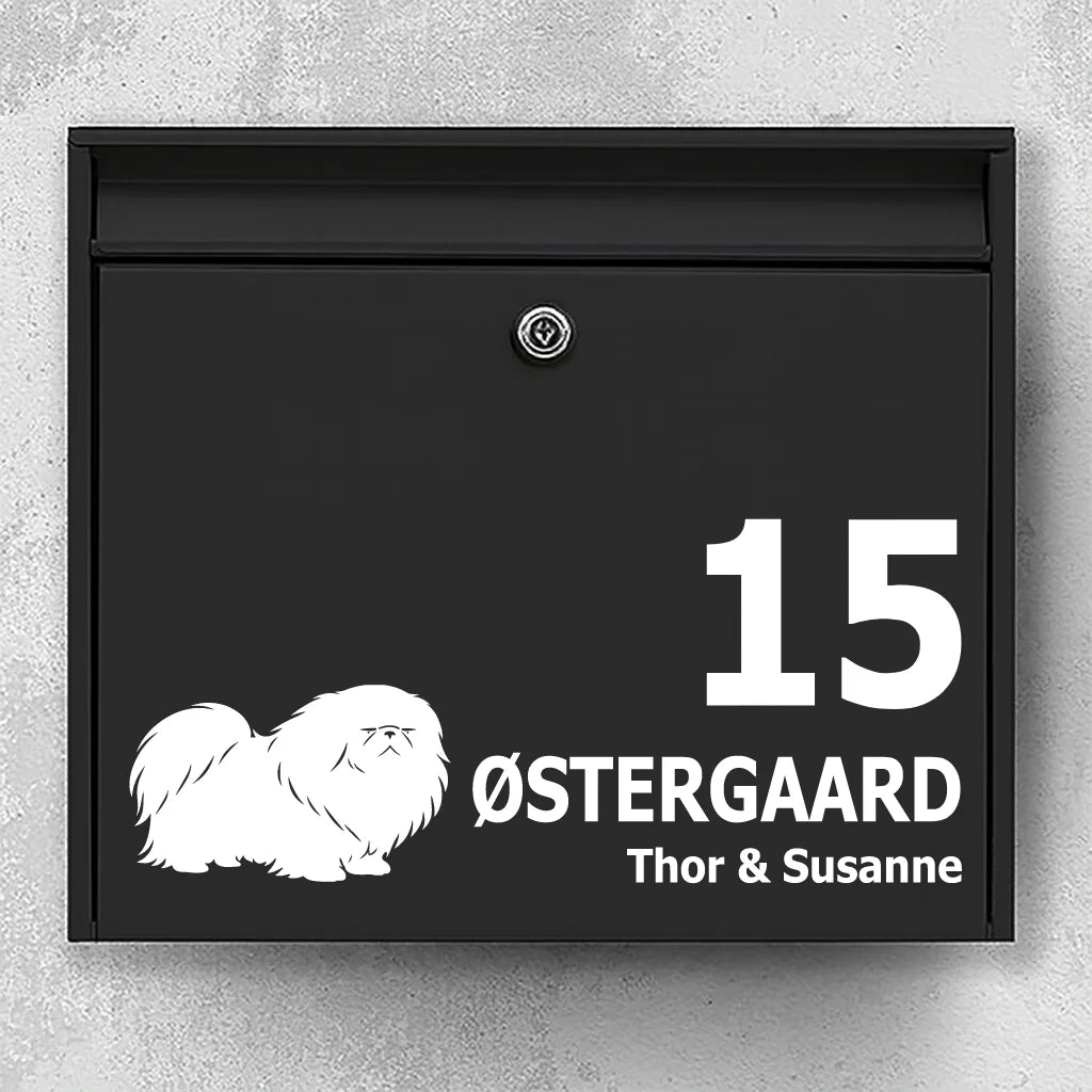 Postkassesticker med pekingeser