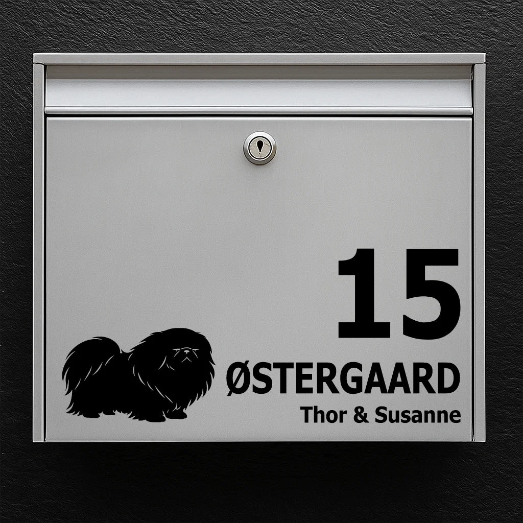 Postkassesticker med pekingeser