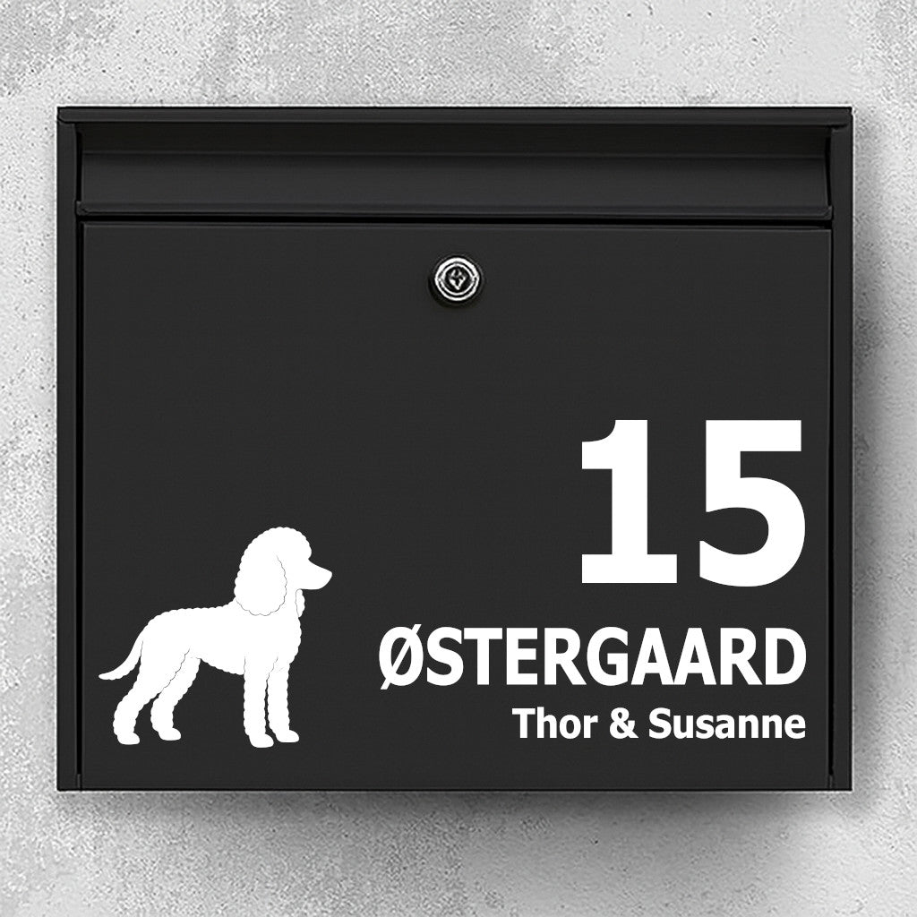 Postkassesticker med pudel