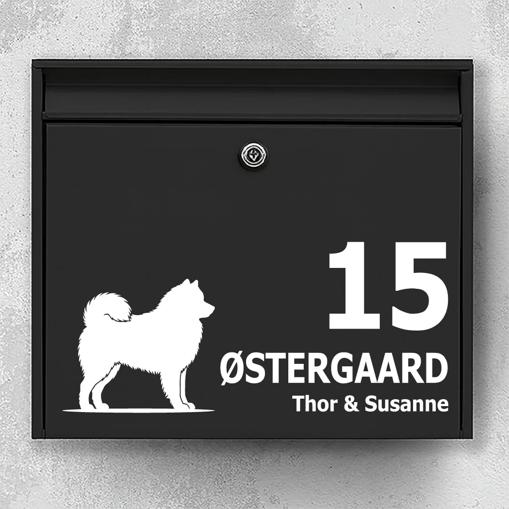 Postkassesticker med Samojed