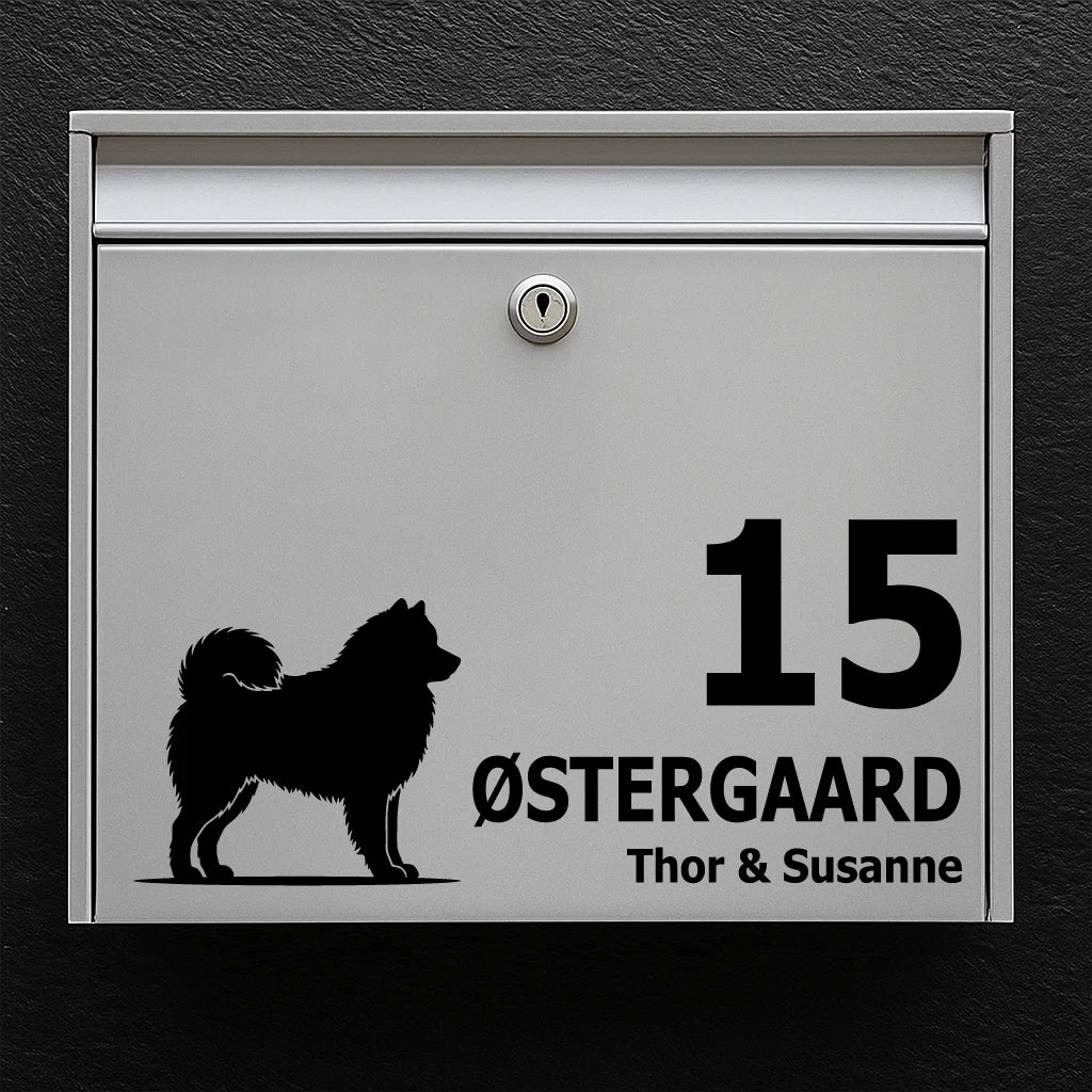 Postkassesticker med Samojed