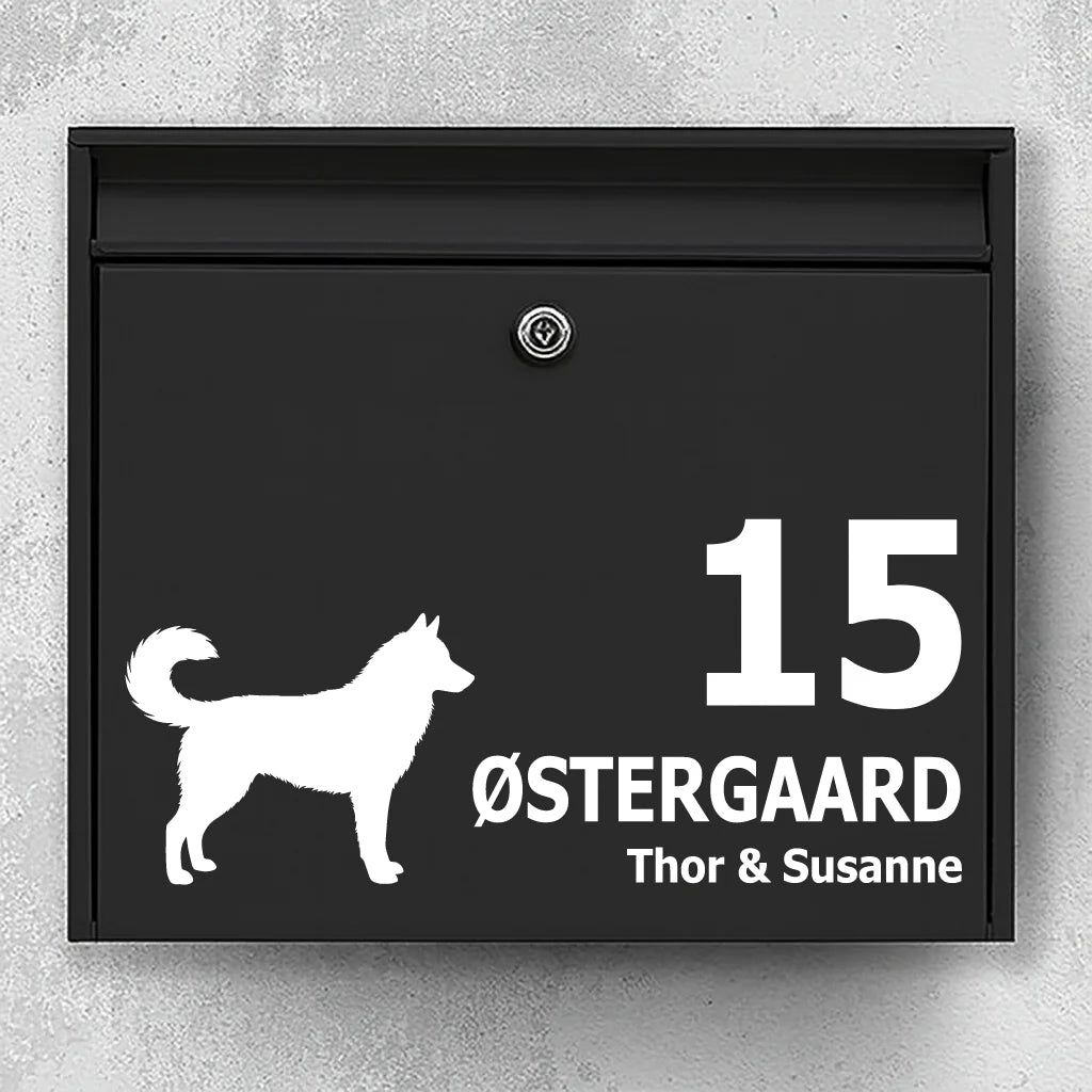Postkassesticker med Siberian Husky